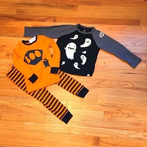 Gap 5T Ghost Halloween Baseball Shirt and Old Navy Halloween pajamas